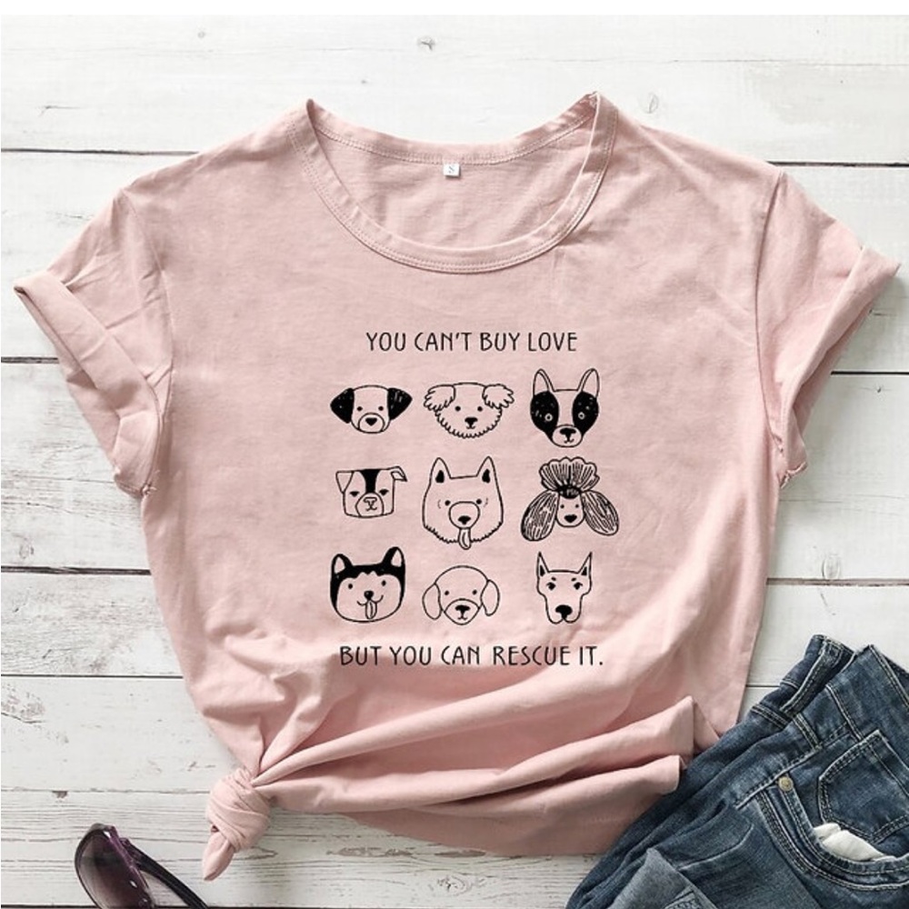 You can’t buy love tee peach size s